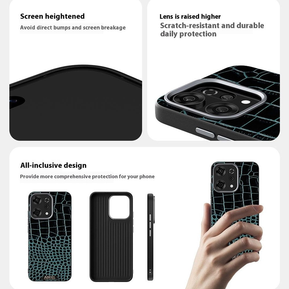 ABEEL For Oppo Reno14 Pro 5G (Global) Case Compatible with MagSafe Crocodile Texture Micro-Embossing Back Cover - Coffee
