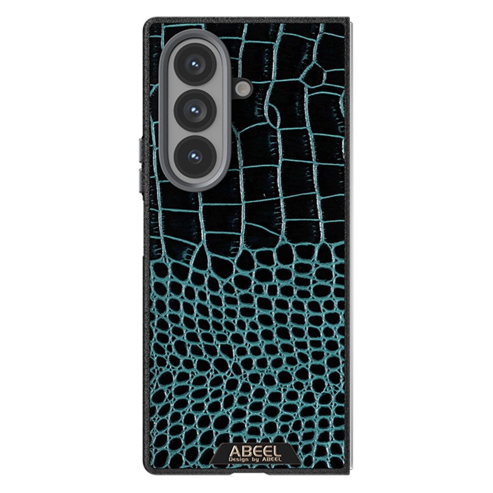 ABEEL For Samsung Galaxy Z Fold7 5G Case Compatible with MagSafe Crocodile Texture Micro-Embossing Back Cover - Green
