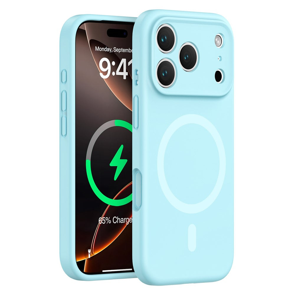 For iPhone 17 Pro Max Case Compatible with MagSafe Precision Fit PC + Liquid Silicone Protective Phone Cover - Baby Blue