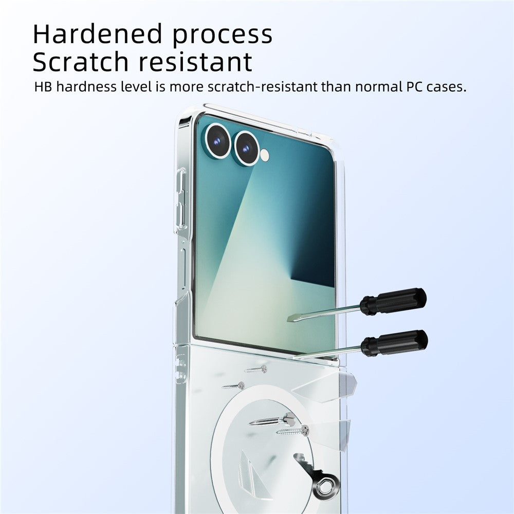 ABEEL For Samsung Galaxy Z Flip7 5G Magnetic Case Clear PC Anti Scratch Phone Cover