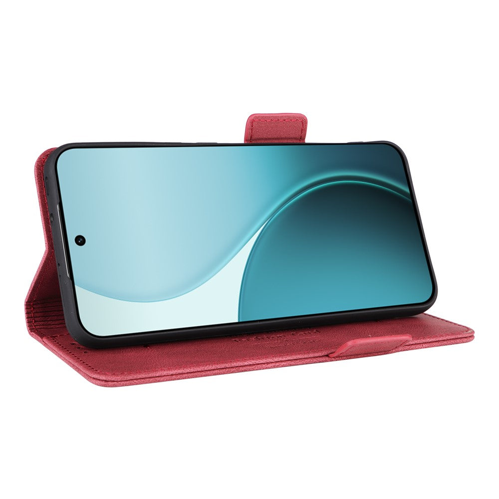 For Oppo Reno14 Pro 5G (Global) Case Leather Wallet Flip Phone Cover with Hardware Decor - Rose