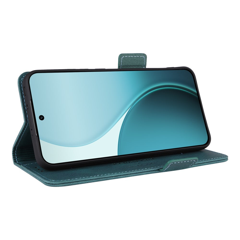 For Oppo Reno14 Pro 5G (Global) Case Leather Wallet Flip Phone Cover with Hardware Decor - Blue