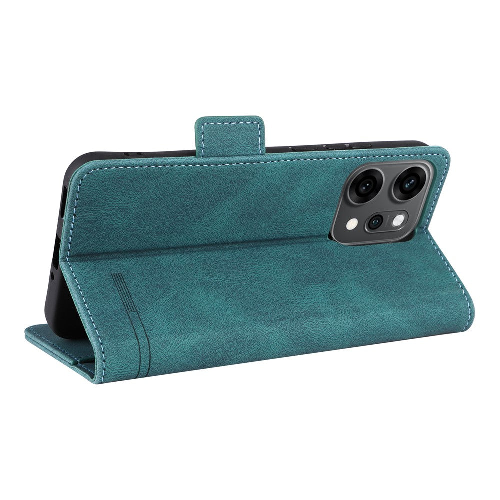For Oppo Reno14 Pro 5G (Global) Case Leather Wallet Flip Phone Cover with Hardware Decor - Blue