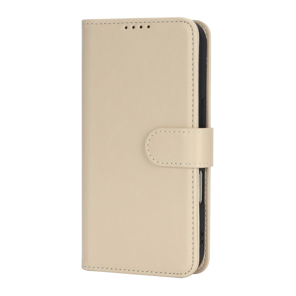For iPhone 17 Pro Max Stand Case Shockproof Leather Wallet Phone Cover - Beige