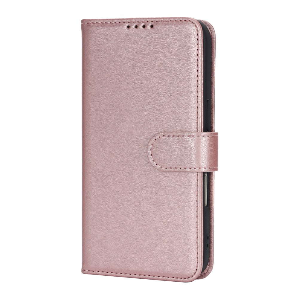 For iPhone 17 Pro Max Stand Case Shockproof Leather Wallet Phone Cover - Rose Gold