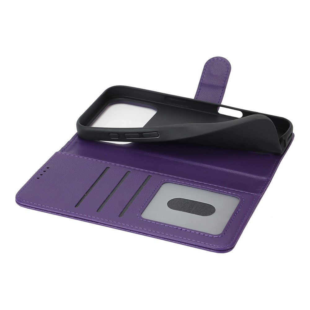 For iPhone 17 Pro Max Stand Case Shockproof Leather Wallet Phone Cover - Dark Purple