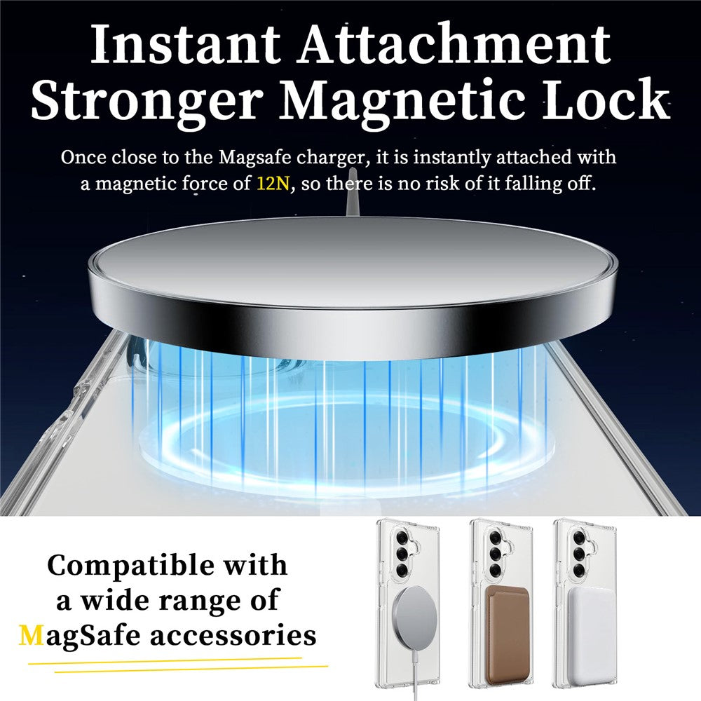 For Samsung Galaxy Z Fold7 5G Magnetic Case Scratch-Resistant TPU + PC Crystal Clear Phone Cover