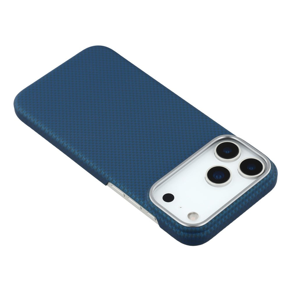 X-LEVEL For iPhone 17 Pro Max Case Compatible with MagSafe Carbon Nanofiber + Metal Lens Frame Phone Cover - Blue