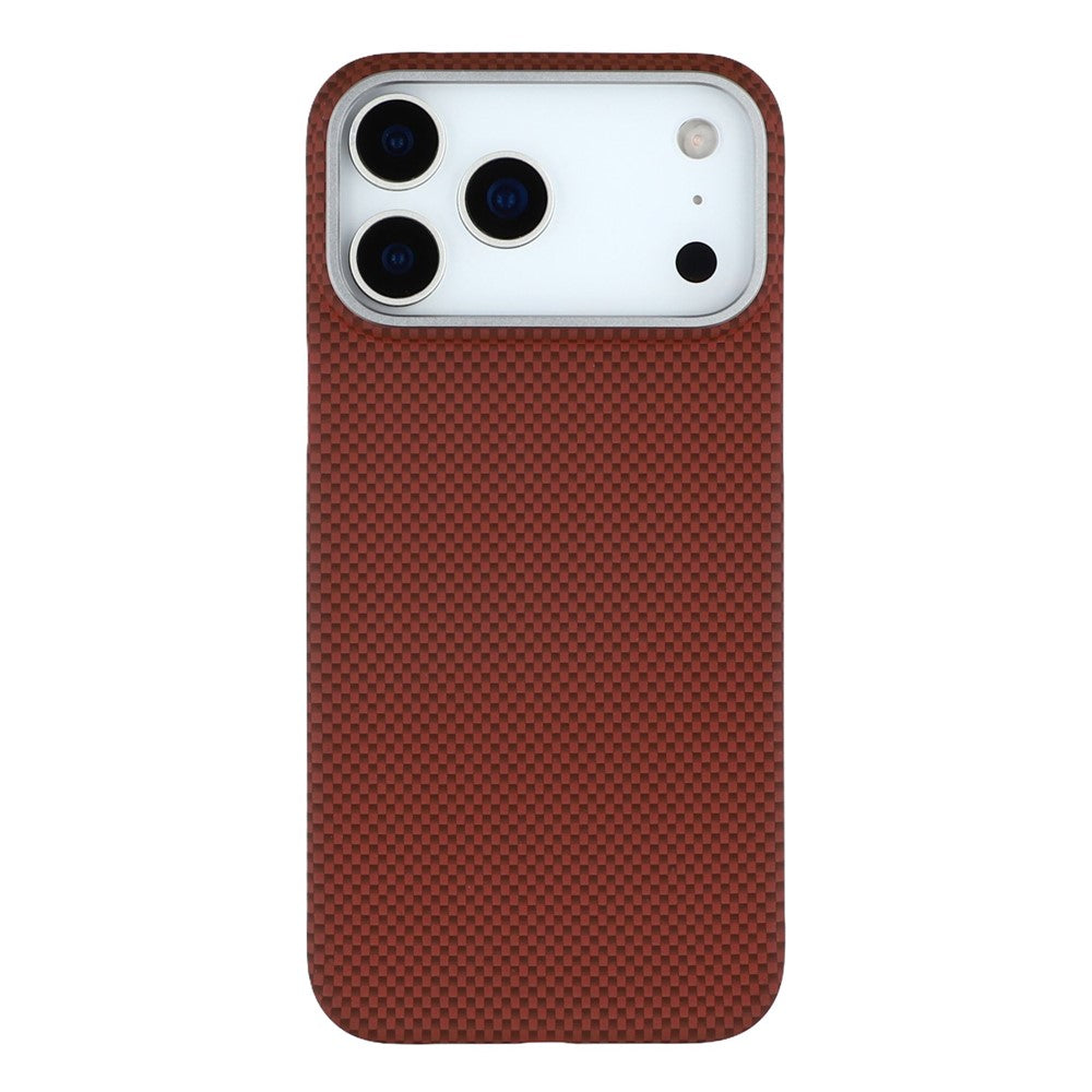 X-LEVEL For iPhone 17 Pro Max Case Compatible with MagSafe Carbon Nanofiber + Metal Lens Frame Phone Cover - Red