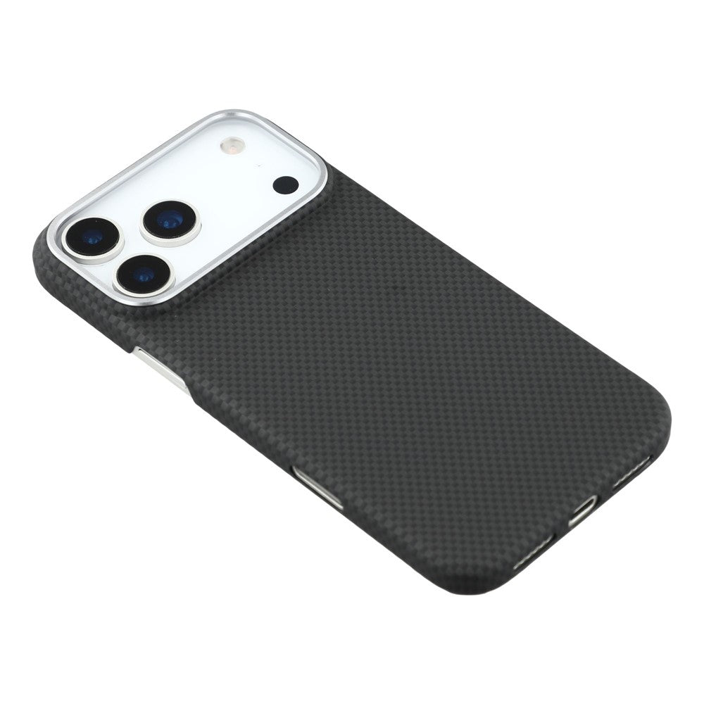 X-LEVEL For iPhone 17 Pro Max Case Compatible with MagSafe Carbon Nanofiber + Metal Lens Frame Phone Cover - Black