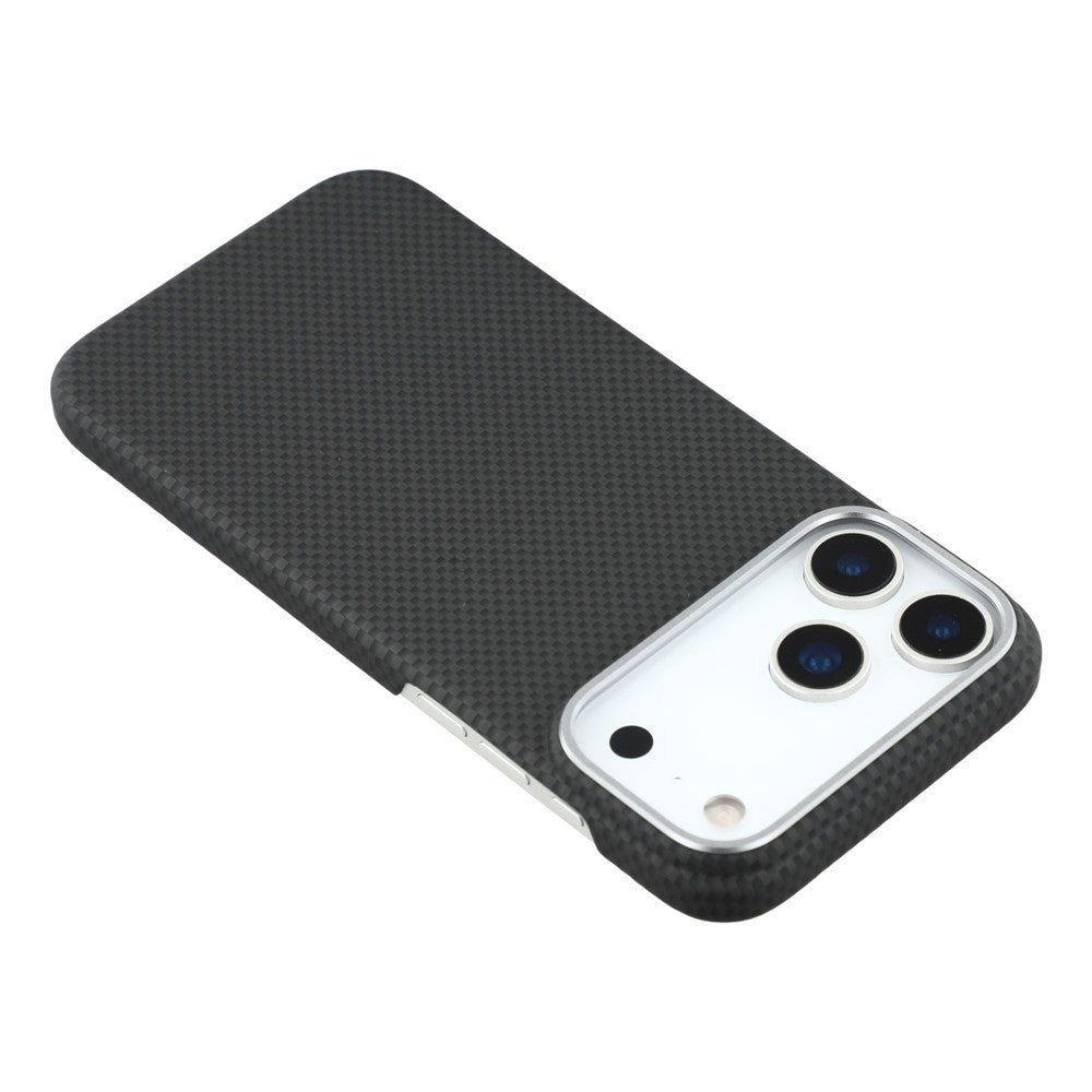 X-LEVEL For iPhone 17 Pro Max Case Compatible with MagSafe Carbon Nanofiber + Metal Lens Frame Phone Cover - Black