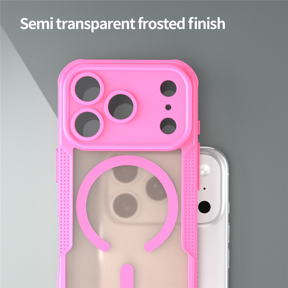 For iPhone 17 Pro Max Magnetic Case Compatible with MagSafe TPU + PC Phone Back Cover - Pink