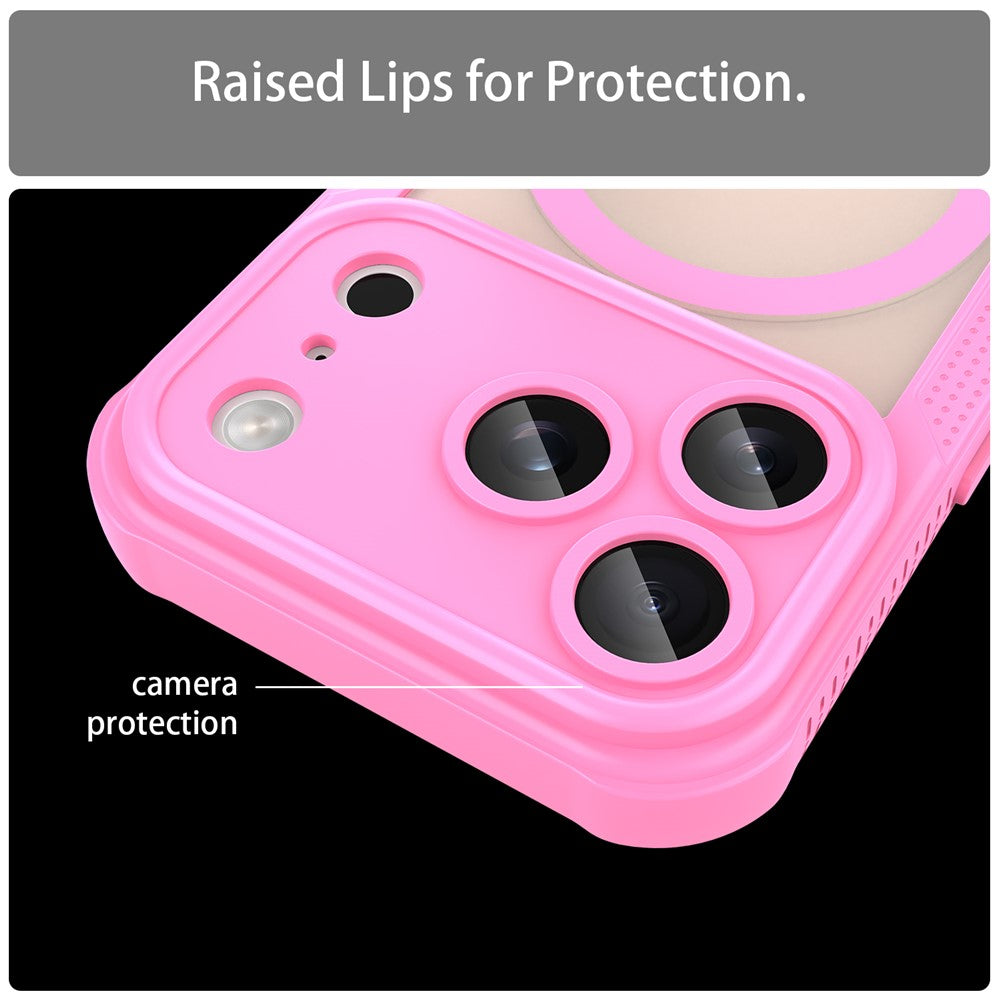 For iPhone 17 Pro Max Magnetic Case Compatible with MagSafe TPU + PC Phone Back Cover - Pink