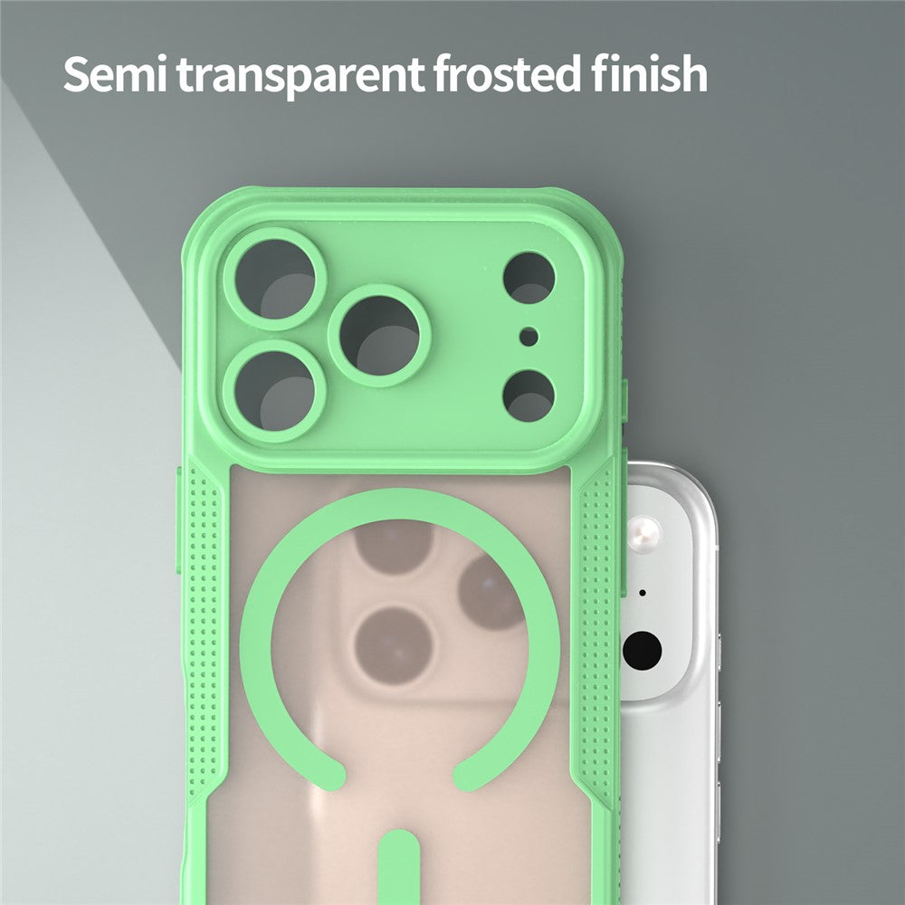 For iPhone 17 Pro Max Magnetic Case Compatible with MagSafe TPU + PC Phone Back Cover - Green