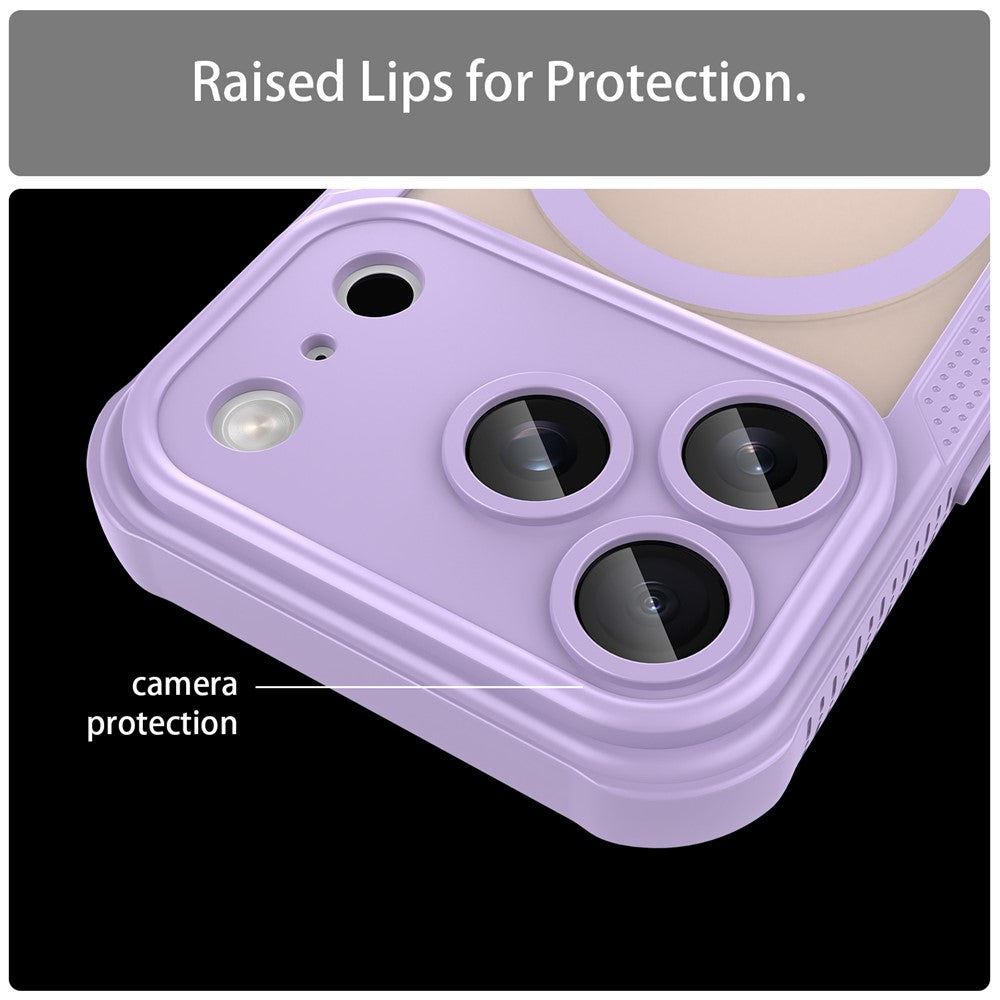 For iPhone 17 Pro Max Magnetic Case Compatible with MagSafe TPU + PC Phone Back Cover - Purple