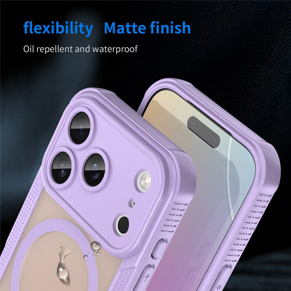 For iPhone 17 Pro Max Magnetic Case Compatible with MagSafe TPU + PC Phone Back Cover - Purple