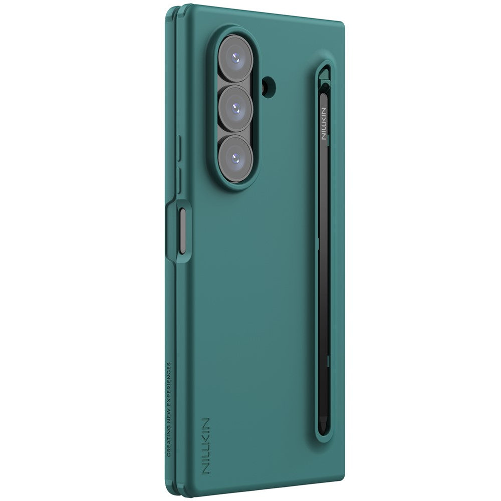 NILLKIN Flex Pure Fold Case for Samsung Galaxy Z Fold7 5G Silicone + PC Phone Cover with Stylus Pen - Green