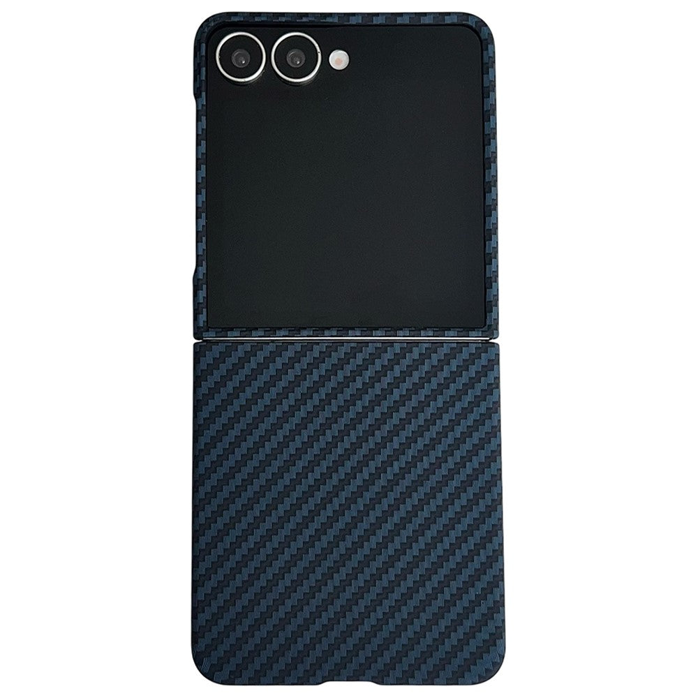 For Samsung Galaxy Z Flip7 5G Magnetic Case Carbon Fiber Texture Slim Shockproof PC Phone Cover - Blue