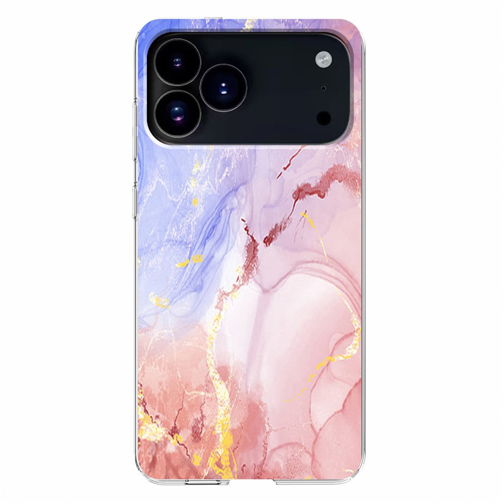 For iPhone 17 Pro Max Case Marble Pattern Printing Soft TPU Phone Cover - Pink