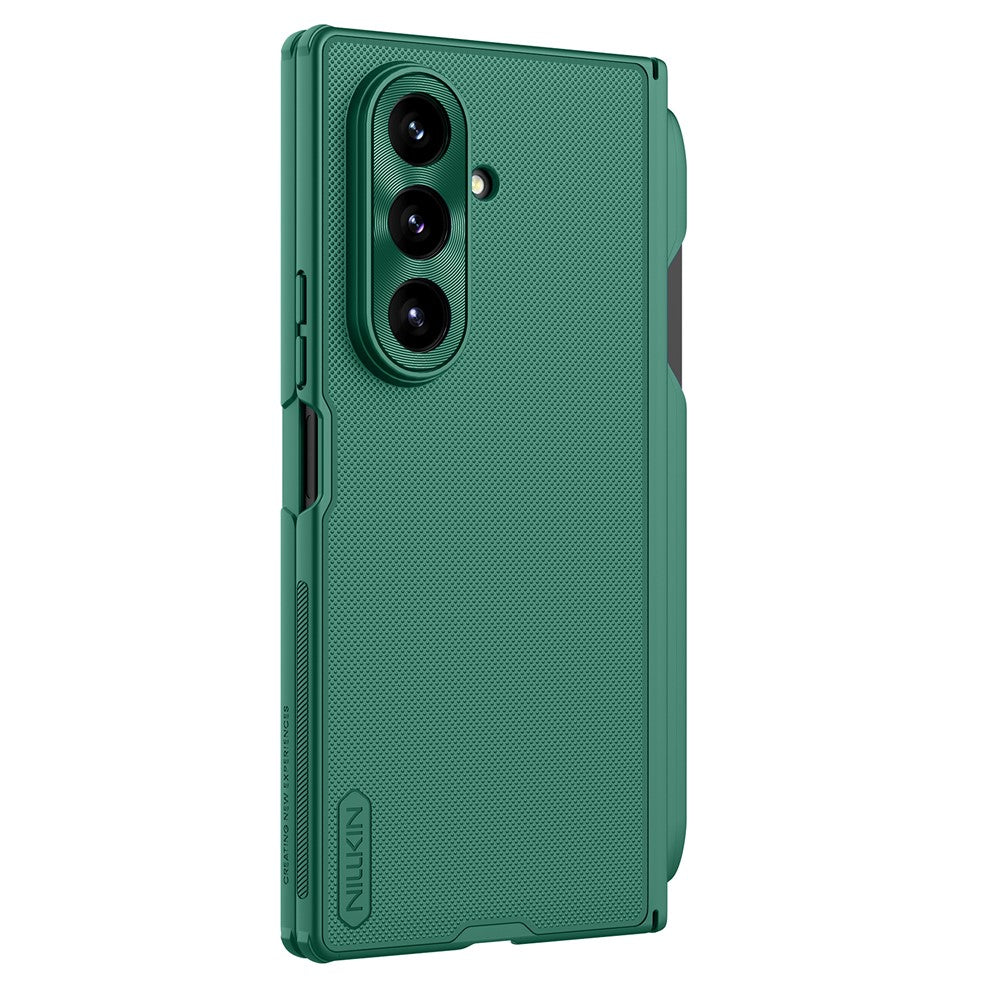 NILLKIN Super Frosted Shield Fold for Samsung Galaxy Z Fold7 5G Case Compatible with MagSafe PC Matte Phone Cover with Stylus Pen - Green