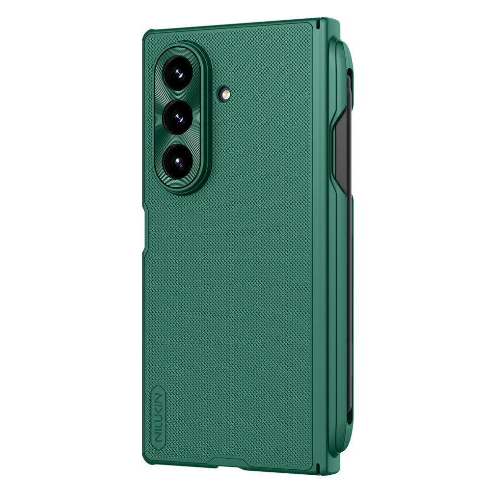 NILLKIN Super Frosted Shield Fold for Samsung Galaxy Z Fold7 5G Case Compatible with MagSafe PC Matte Phone Cover with Stylus Pen - Green