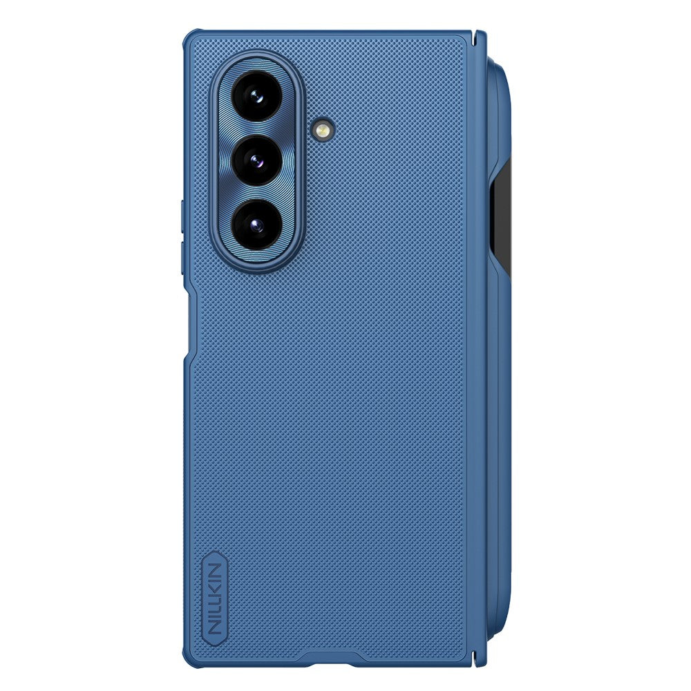 NILLKIN Super Frosted Shield Fold for Samsung Galaxy Z Fold7 5G Case Compatible with MagSafe PC Matte Phone Cover with Stylus Pen - Blue