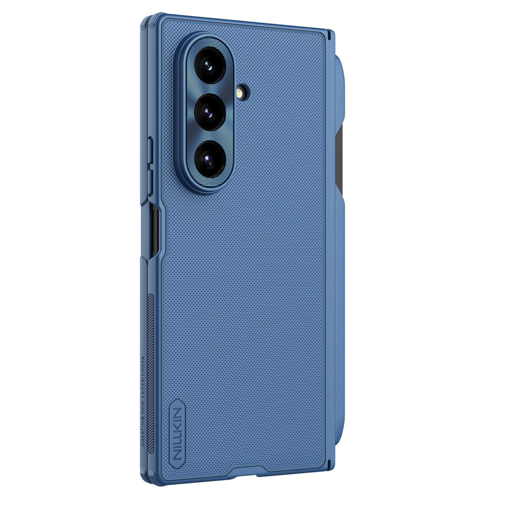NILLKIN Super Frosted Shield Fold for Samsung Galaxy Z Fold7 5G Case Compatible with MagSafe PC Matte Phone Cover with Stylus Pen - Blue