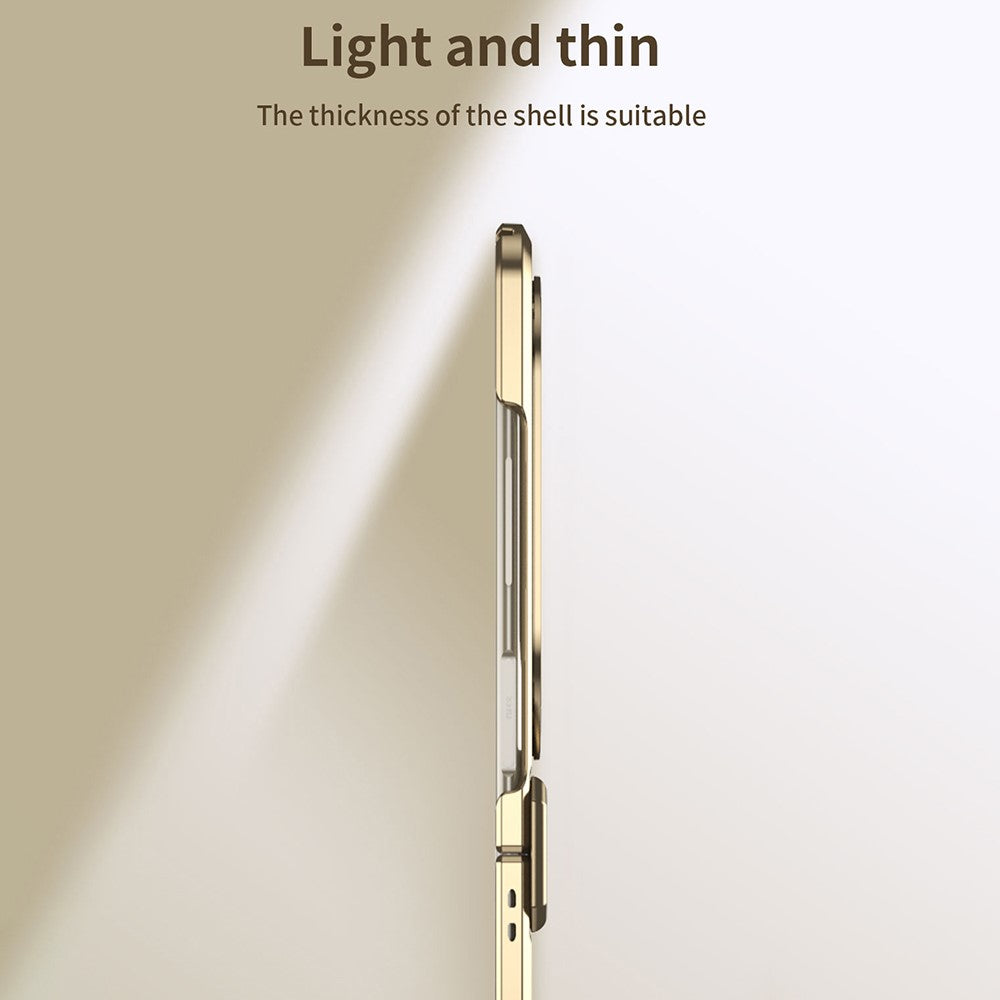 For Samsung Galaxy Z Flip7 FE 5G  /  Flip6 5G Case Hard PC Wing Frame Design Back Phone Cover - Gold