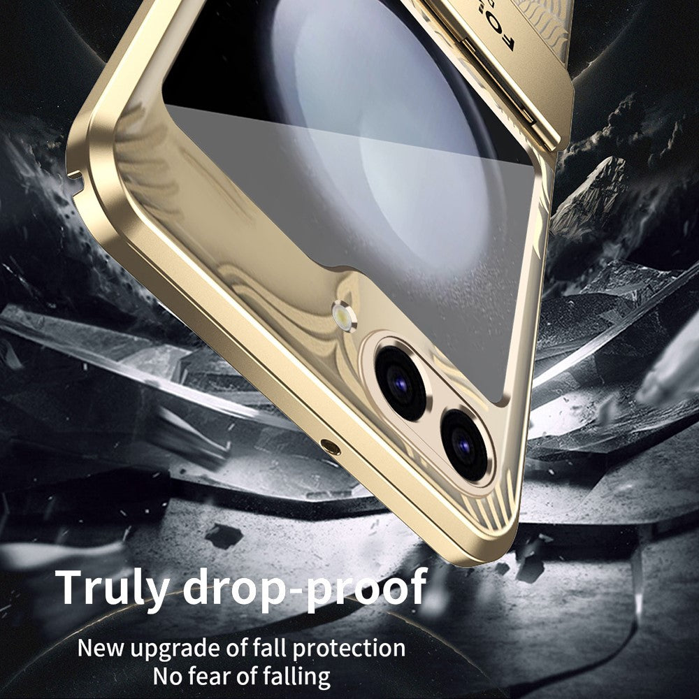 For Samsung Galaxy Z Flip7 FE 5G / Flip6 5G Case Hard PC Wing Frame Design Back Phone Cover - Silver