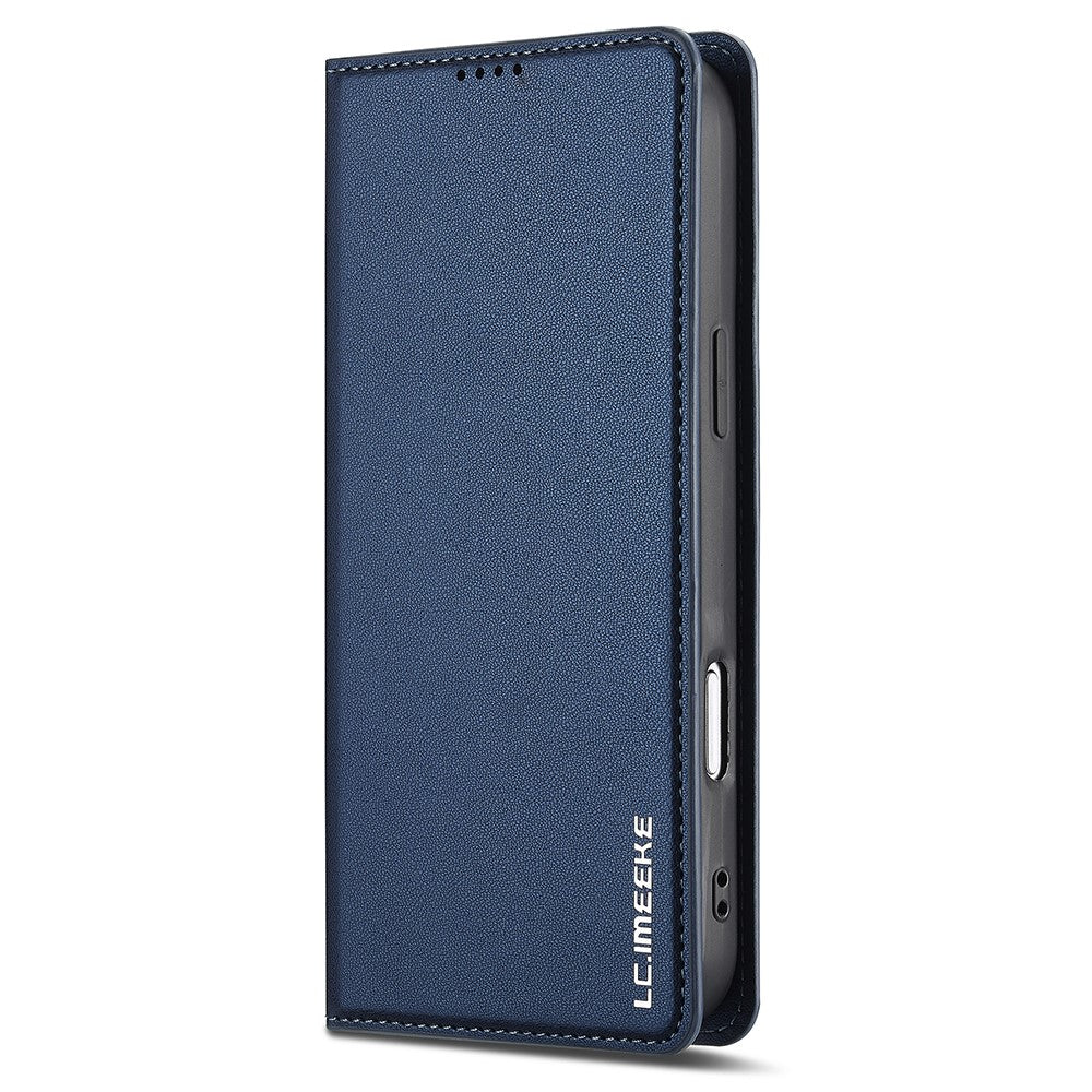 LC.IMEEKE L1 Series for iPhone 17 Pro Max Case PU Leather Wallet Stand Protective Phone Cover - Blue