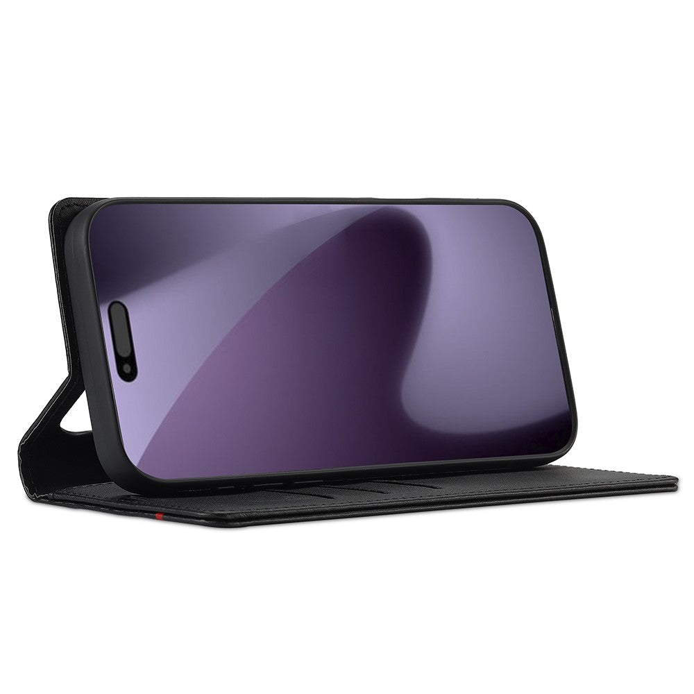 LC.IMEEKE For iPhone 17 Pro Max Wallet Case Carbon Fiber Texture Leather Phone Cover - Horizontal Stripe