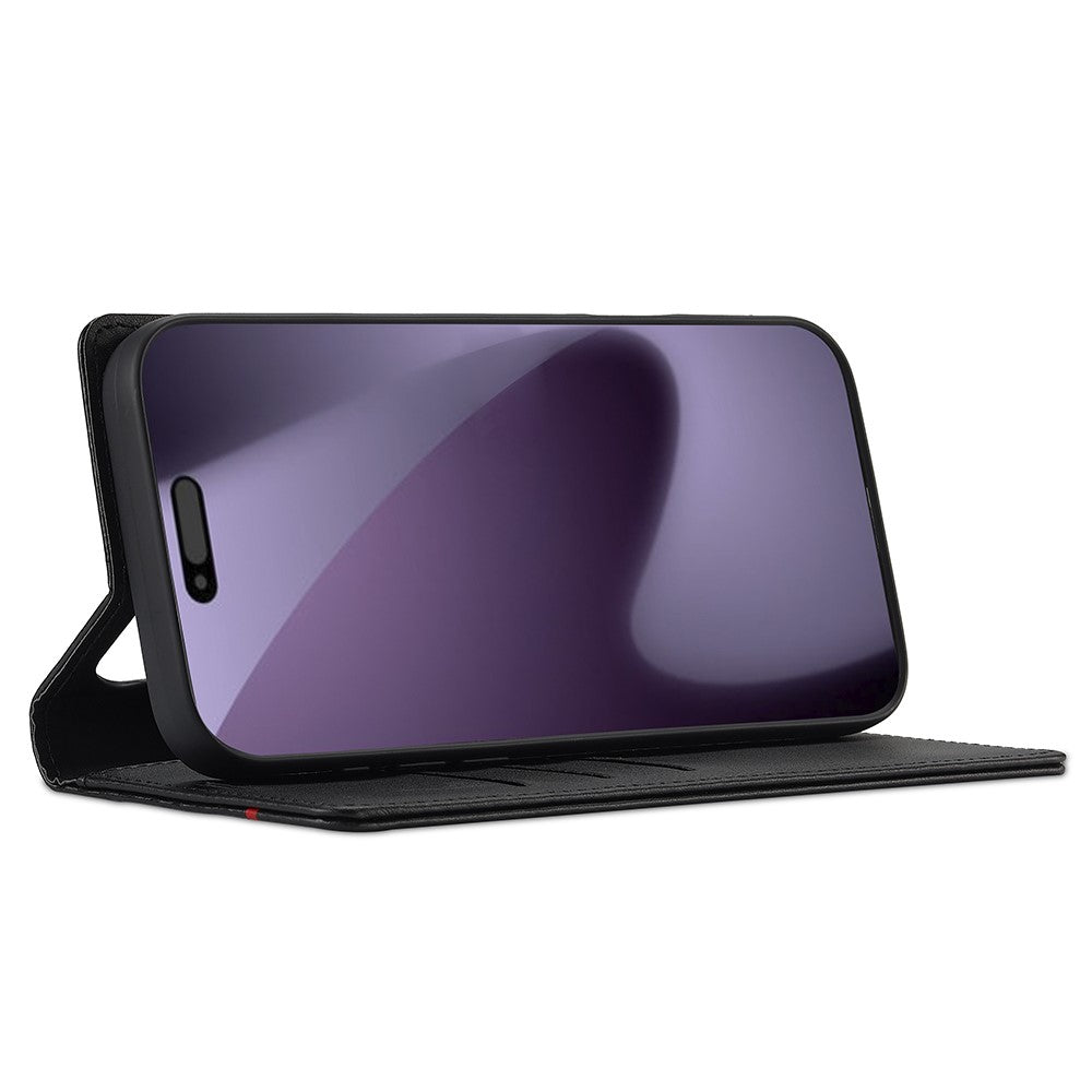 LC.IMEEKE For iPhone 17 Pro Max Wallet Case Carbon Fiber Texture Leather Phone Cover - Vertical Stripe