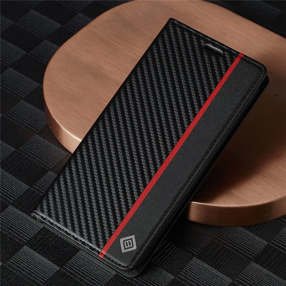 LC.IMEEKE For iPhone 17 Pro Max Wallet Case Carbon Fiber Texture Leather Phone Cover - Vertical Stripe