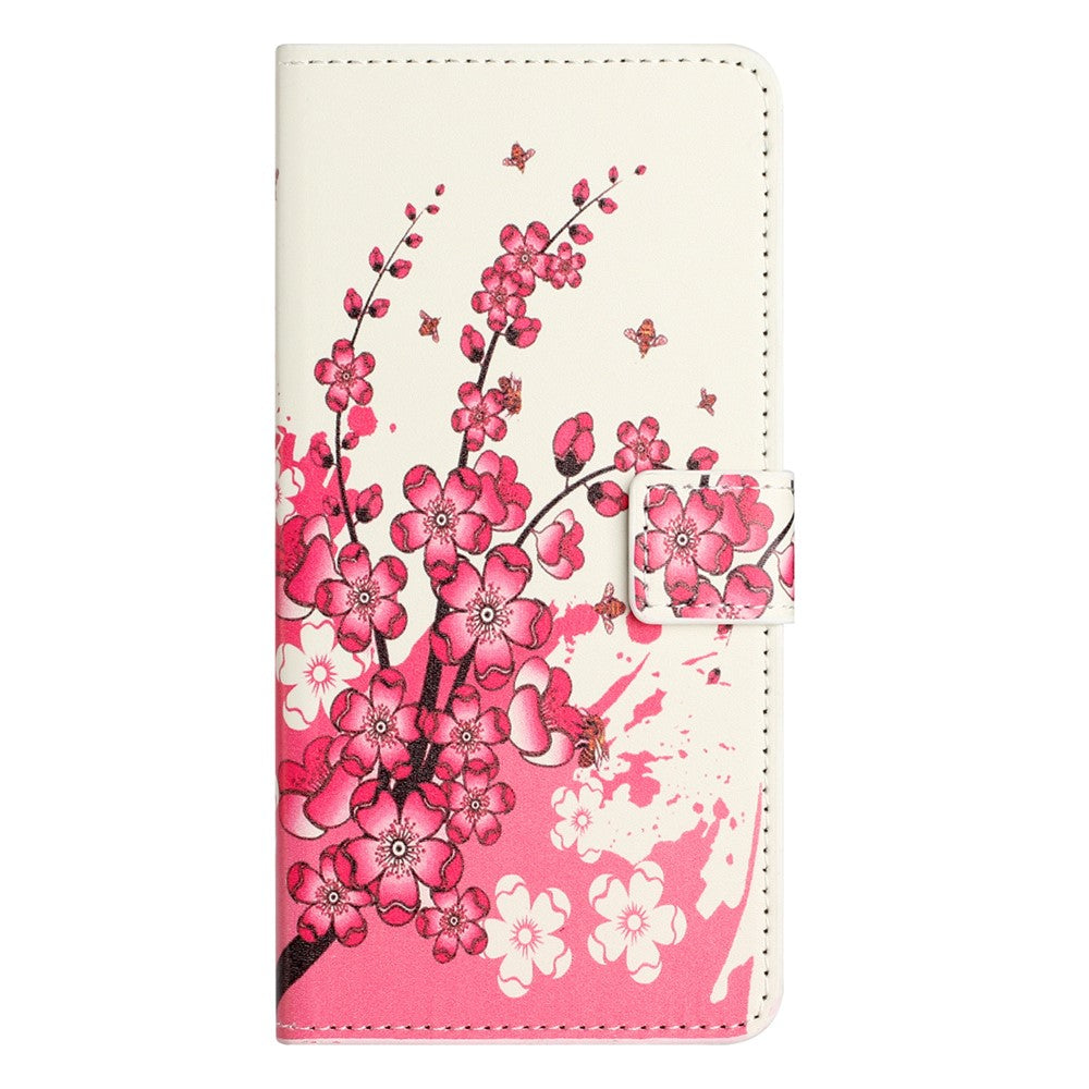 For iPhone 17 Pro Max Case Pattern Print PU Leather Wallet Phone Cover - Plum Blossom