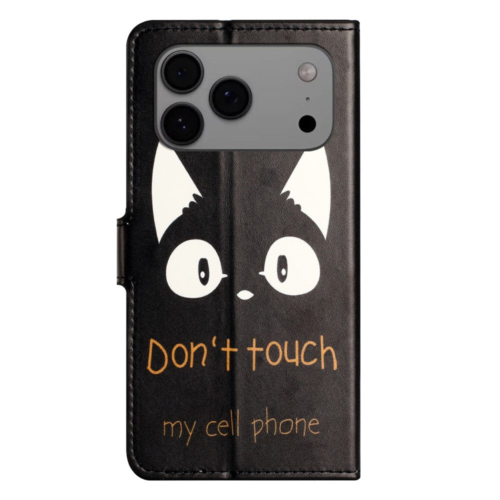For iPhone 17 Pro Max Case Pattern Print PU Leather Wallet Phone Cover - Cat Ears