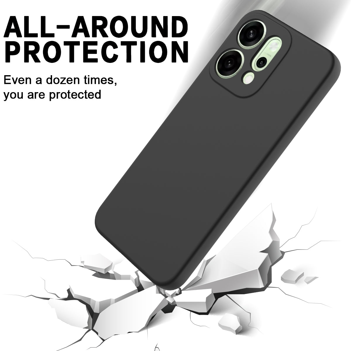 For Oppo Reno14 Pro 5G (China) / Oppo Reno14 Pro 5G (Global) Liquid Silicone Case Phone Back Cover with Hand Strap - Black