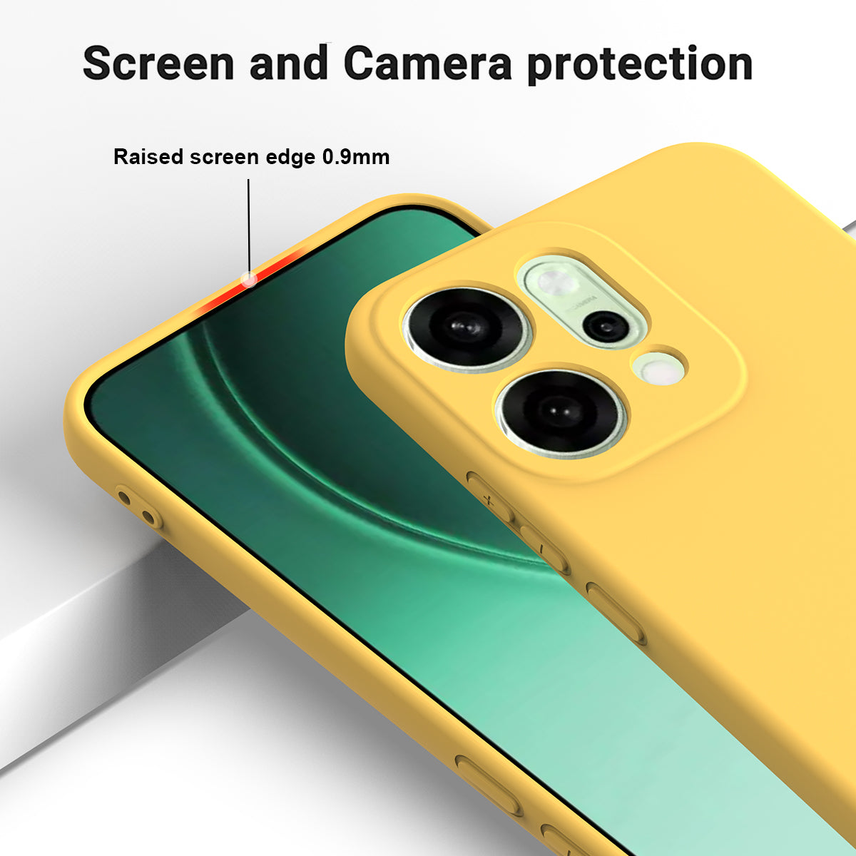 For Oppo Reno14 Pro 5G (China) / Oppo Reno14 Pro 5G (Global) Liquid Silicone Case Phone Back Cover with Hand Strap - Yellow