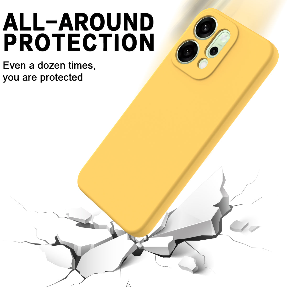 For Oppo Reno14 Pro 5G (China) / Oppo Reno14 Pro 5G (Global) Liquid Silicone Case Phone Back Cover with Hand Strap - Yellow