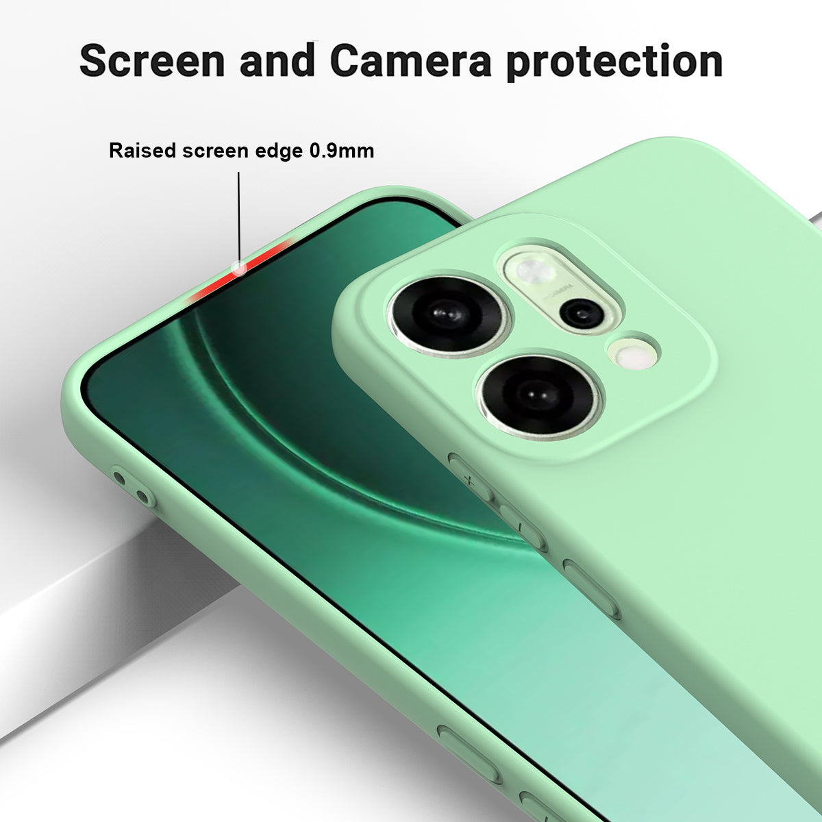 For Oppo Reno14 Pro 5G (China) / Oppo Reno14 Pro 5G (Global) Liquid Silicone Case Phone Back Cover with Hand Strap - Green