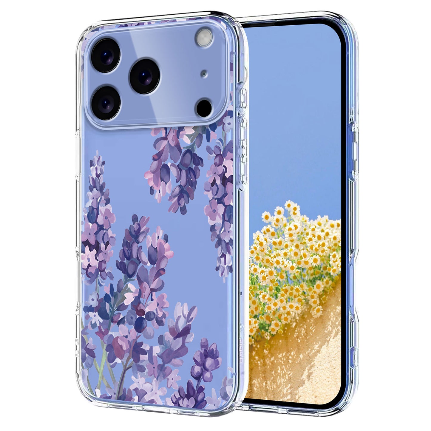 For iPhone 17 Pro Max Case Butterfly Floral Pattern Printing TPU Phone Back Cover - Wisteria