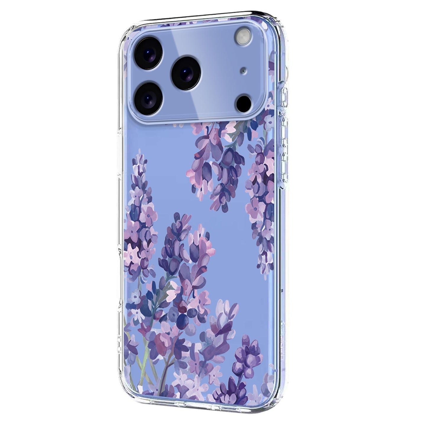 For iPhone 17 Pro Max Case Butterfly Floral Pattern Printing TPU Phone Back Cover - Wisteria