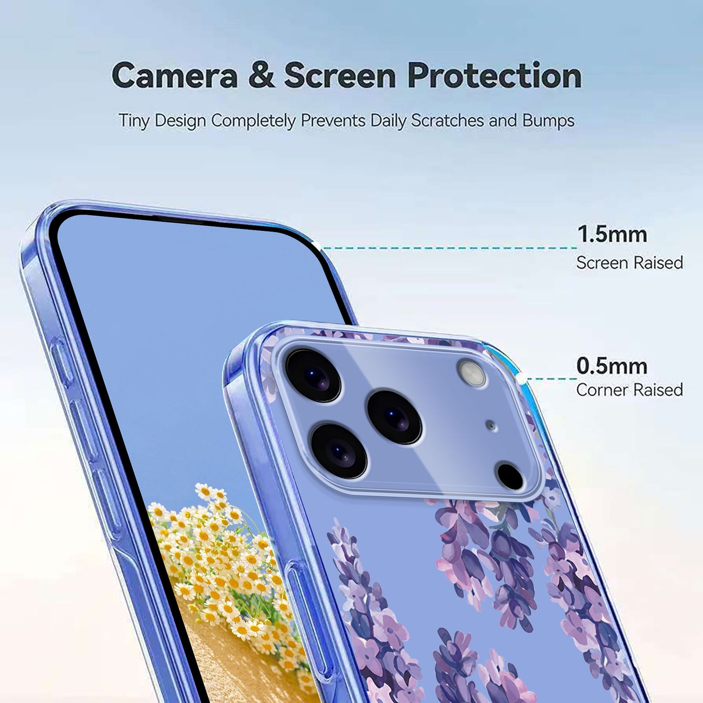 For iPhone 17 Pro Max Case Butterfly Floral Pattern Printing TPU Phone Back Cover - Wisteria