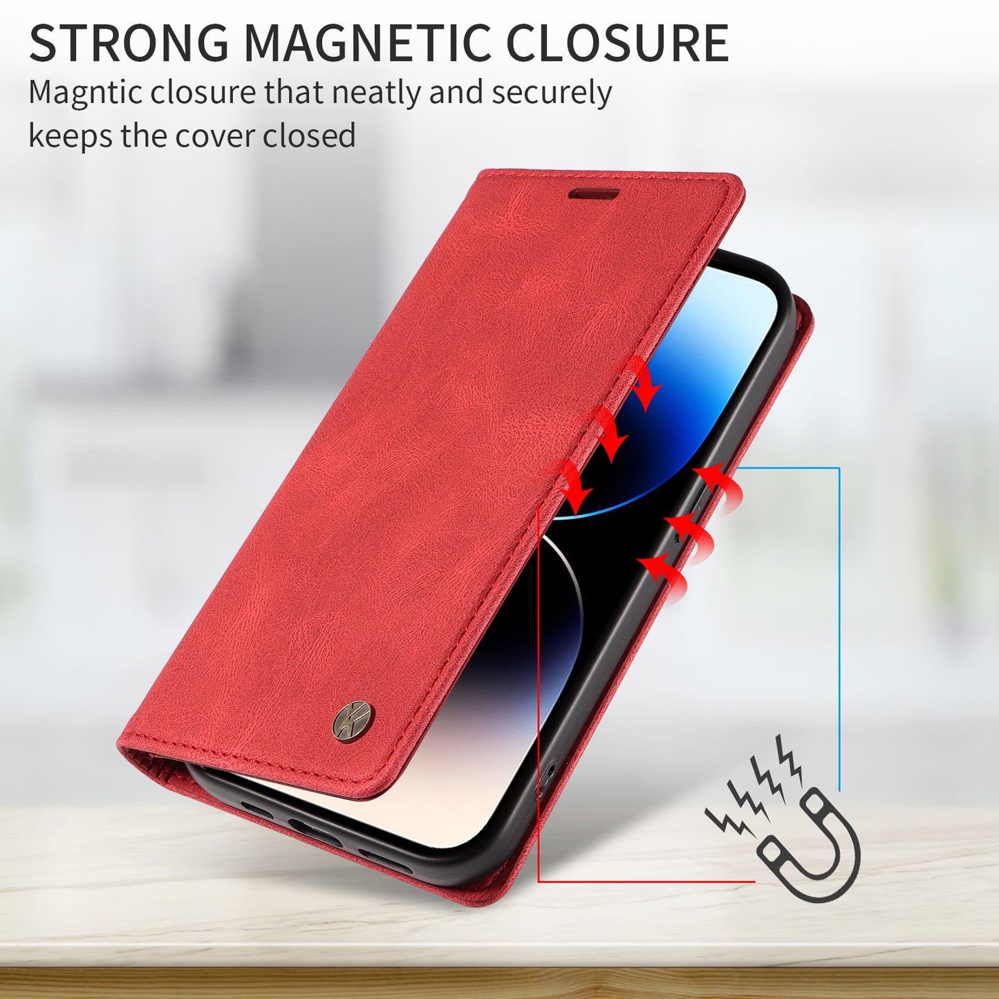 For Oppo Reno14 Pro 5G (China) / Oppo Reno14 Pro 5G (Global) Leather Cover YIKATU YK-004 Skin-Touch Wallet Phone Cases - Red