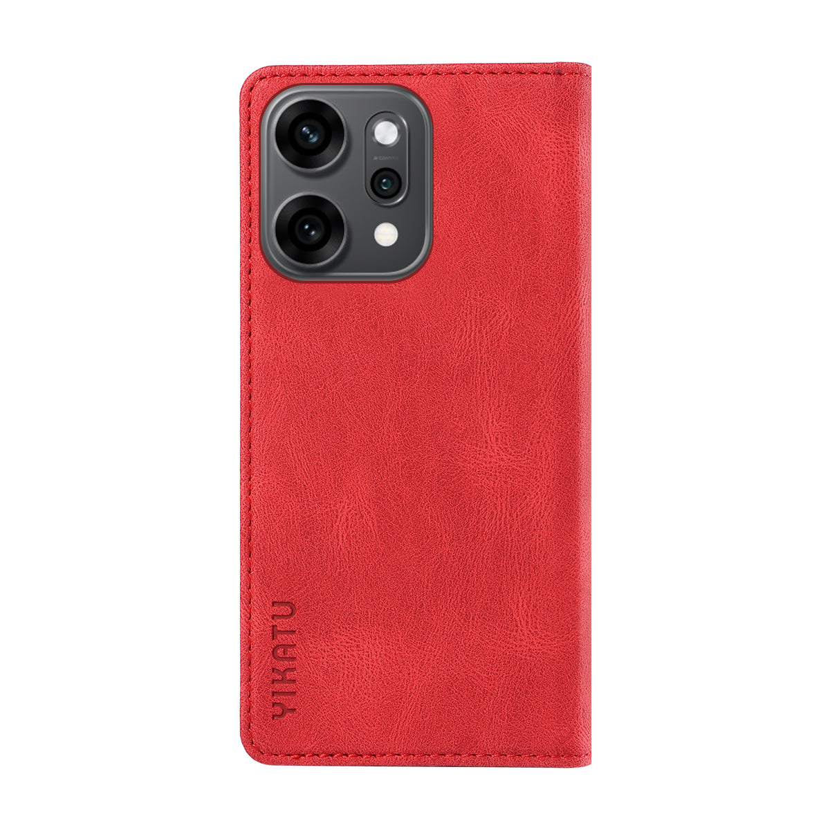 For Oppo Reno14 Pro 5G (China) / Oppo Reno14 Pro 5G (Global) Leather Cover YIKATU YK-004 Skin-Touch Wallet Phone Cases - Red