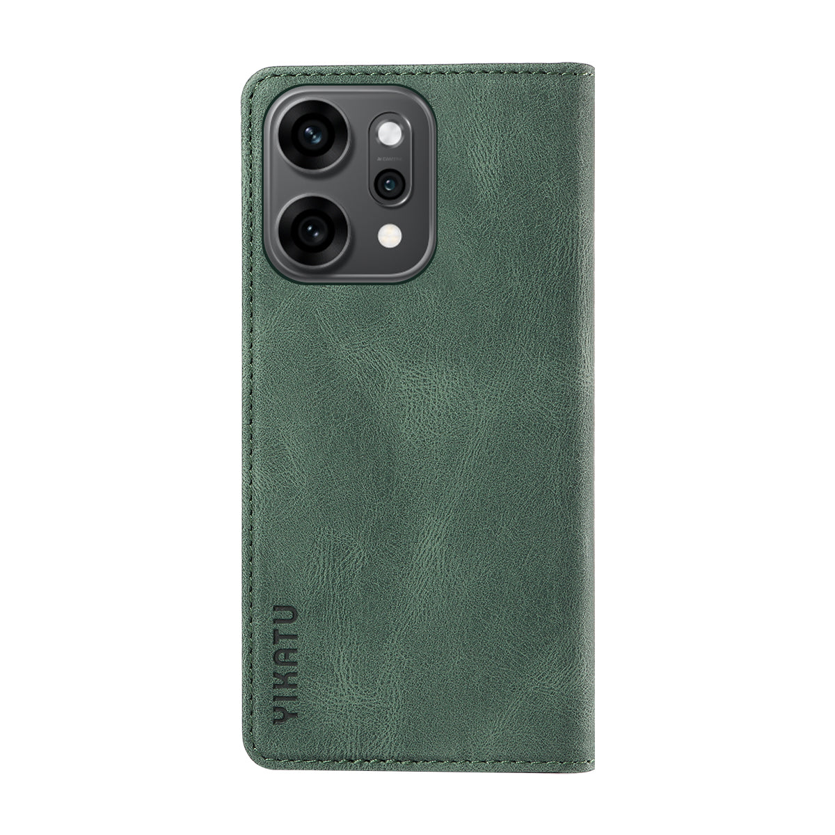 For Oppo Reno14 Pro 5G (China) / Oppo Reno14 Pro 5G (Global) Leather Cover YIKATU YK-004 Skin-Touch Wallet Phone Cases - Green