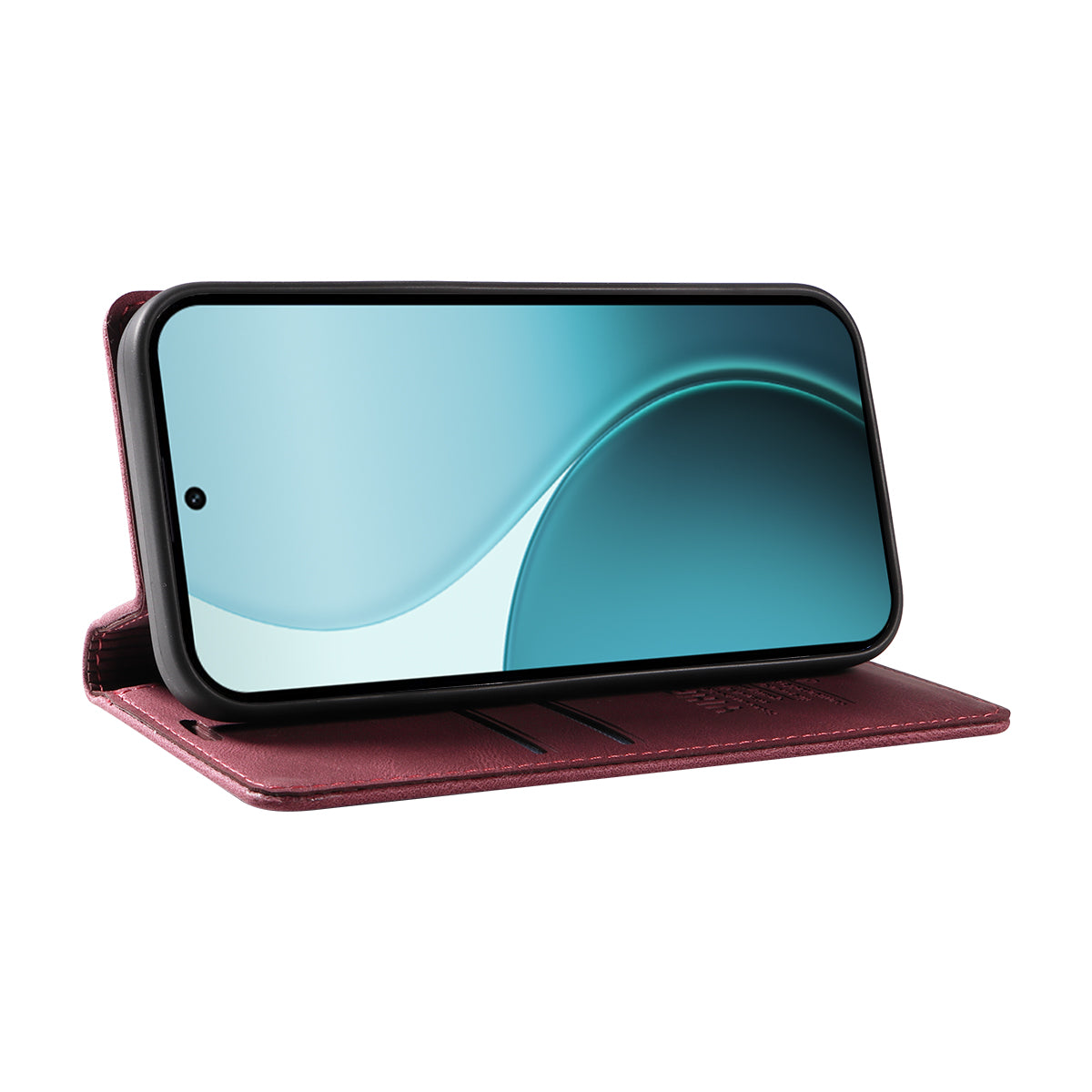 For Oppo Reno14 Pro 5G (China) / Oppo Reno14 Pro 5G (Global) Leather Cover YIKATU YK-004 Skin-Touch Wallet Phone Cases - Wine Red