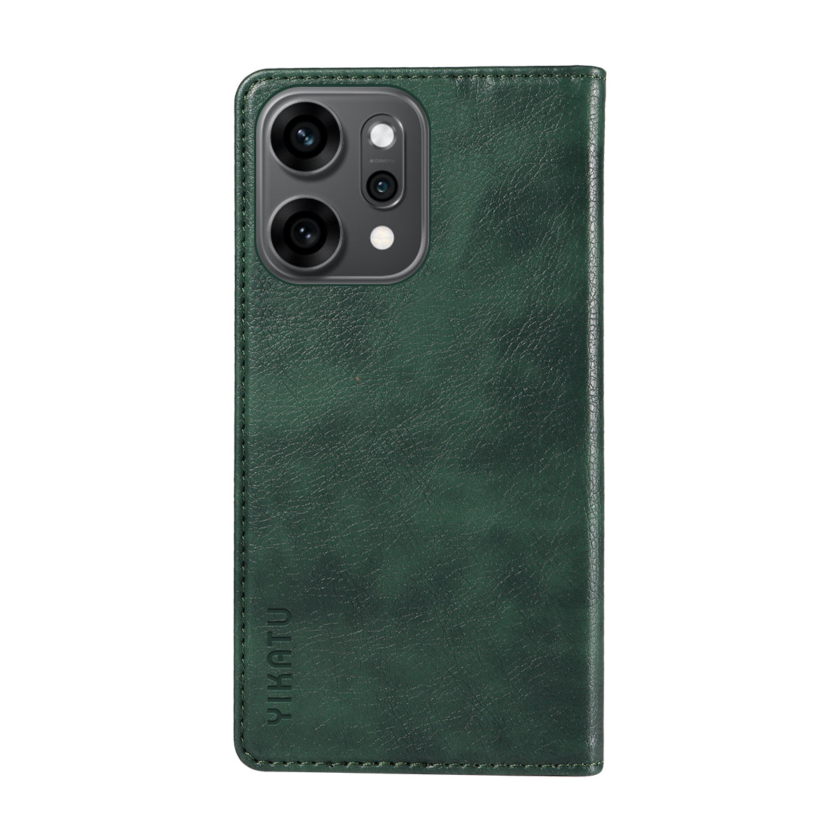 For Oppo Reno14 Pro 5G (China) / Oppo Reno14 Pro 5G (Global) Wallet Case YIKATU YK-006 Magnetic Closure Leather Phone Cover Litchi Texture - Green