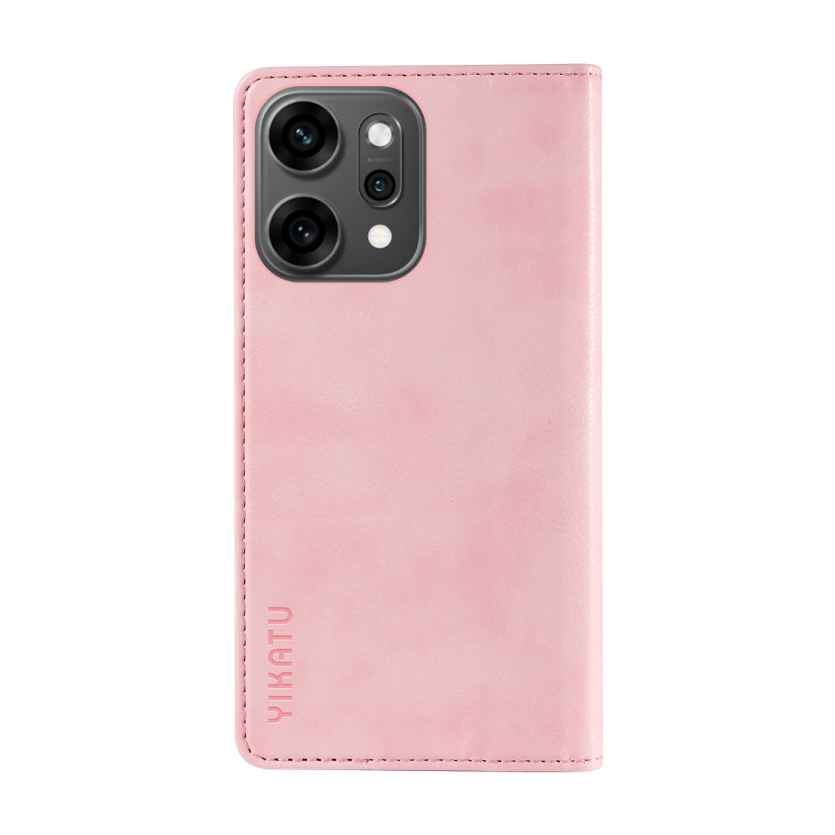 For Oppo Reno14 Pro 5G (China) / Oppo Reno14 Pro 5G (Global) Wallet Case YIKATU YK-006 Magnetic Closure Leather Phone Cover Litchi Texture - Pink