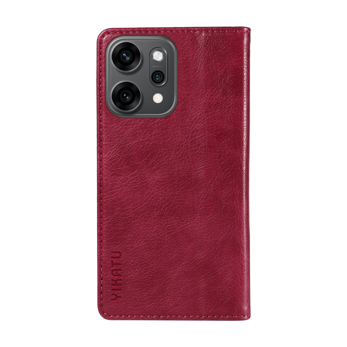 For Oppo Reno14 Pro 5G (China) / Oppo Reno14 Pro 5G (Global) Wallet Case YIKATU YK-006 Magnetic Closure Leather Phone Cover Litchi Texture - Wine Red