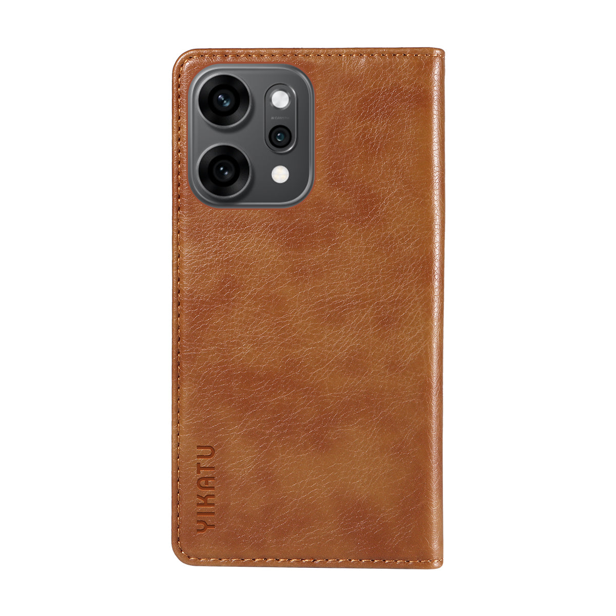 For Oppo Reno14 Pro 5G (China) / Oppo Reno14 Pro 5G (Global) Wallet Case YIKATU YK-006 Magnetic Closure Leather Phone Cover Litchi Texture - Brown